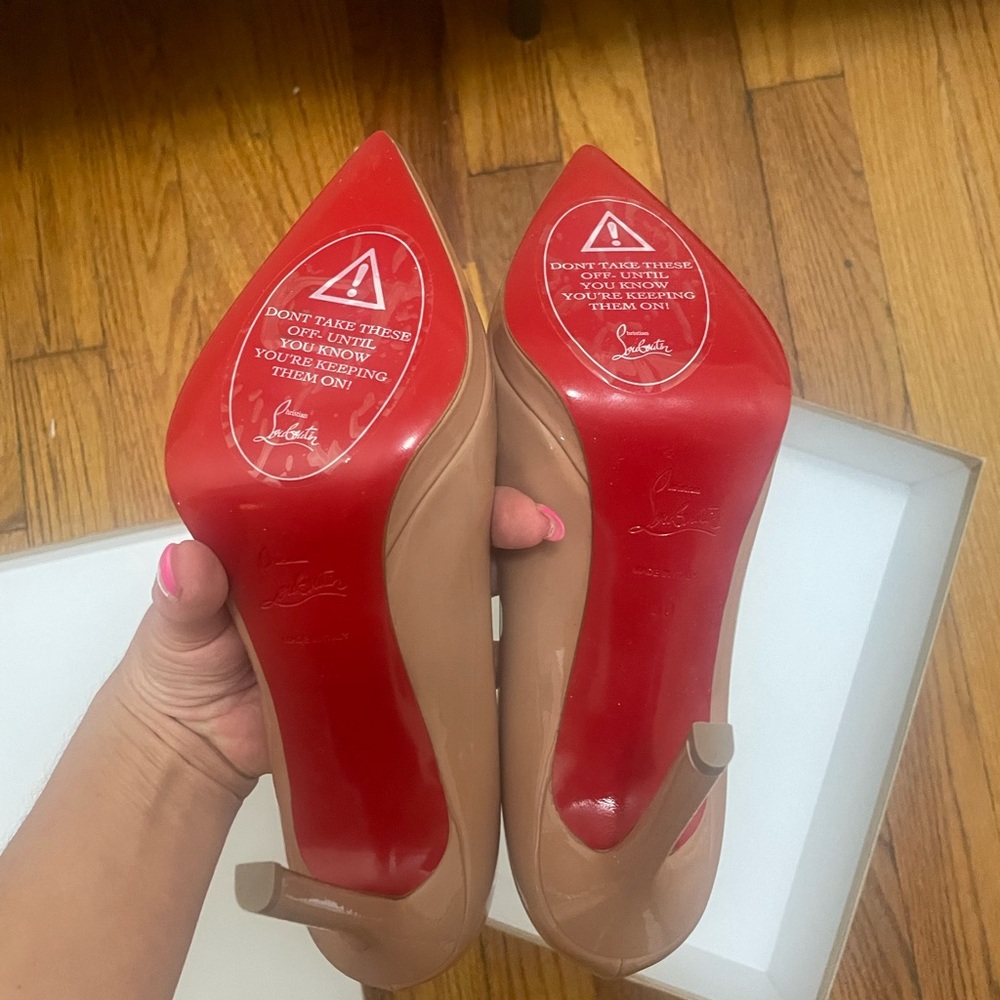 Christian Louboutin Brand New! Pigalle Plato 120 Patent Calf in Nude size 40 - Picture 4 of 8